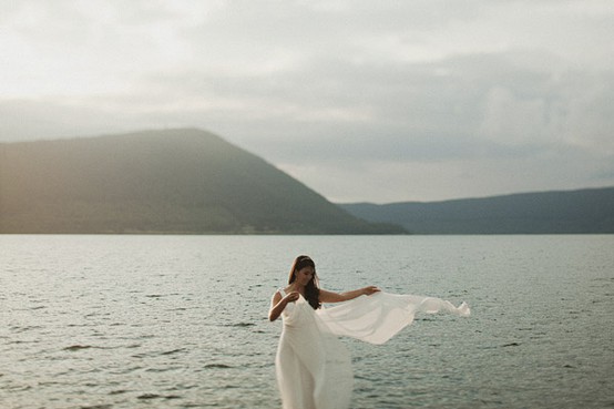 Look at this gorgeous photo of a bride by the Mediterranean sea